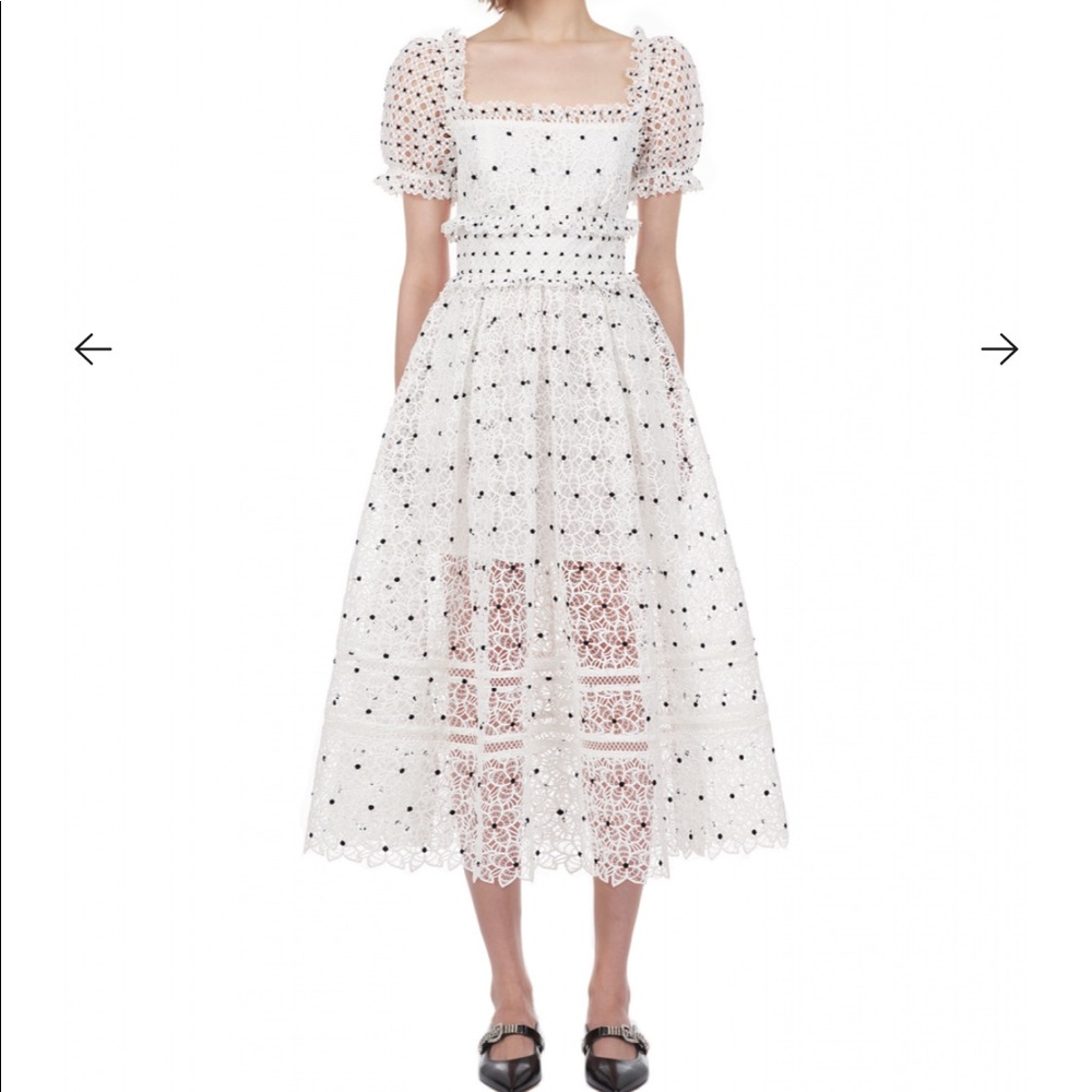 Self-Portrait White Lace Dress Size US2